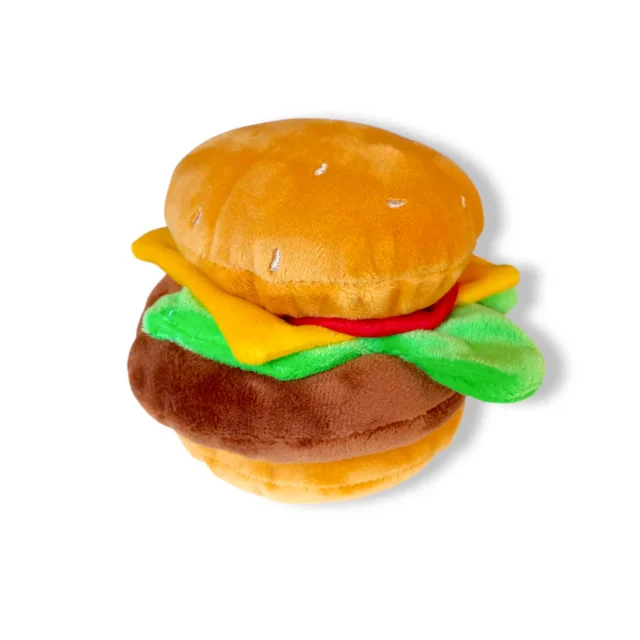 Peluche para perro en forma de hamburguesa